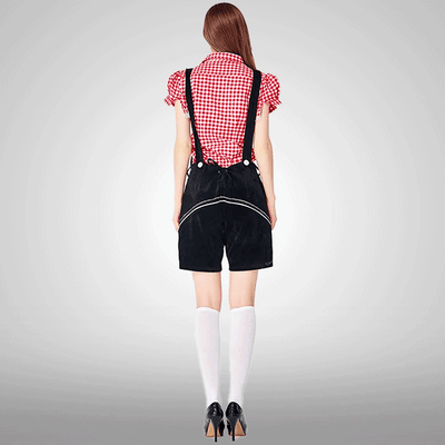 Salopette Chemise ร Carreaux Rouge