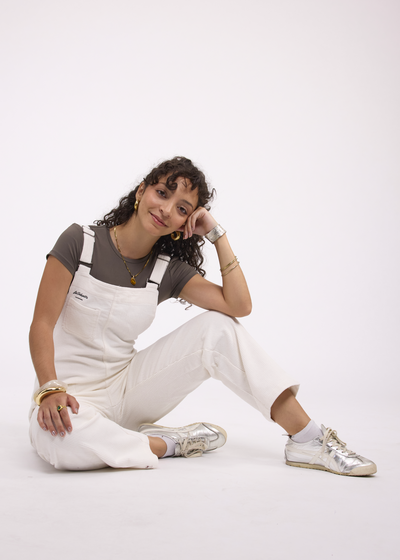 Salopette Velours Côtelé Crème