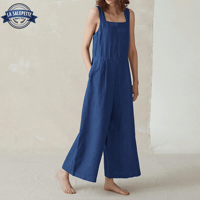 Robe Salopette Fluide Bleue