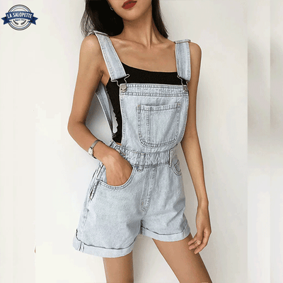 Salopette Courte Bleu Clair