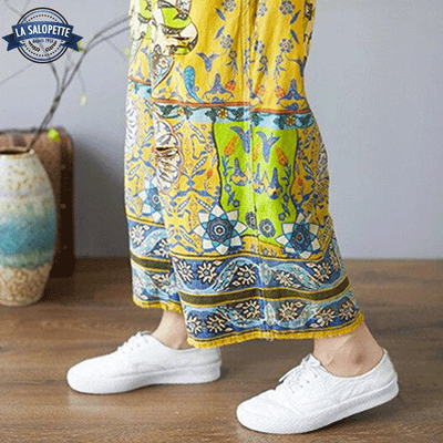 Salopette Jaune Femme Patte d'Éléphant