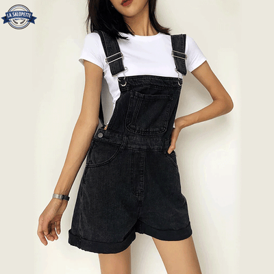 Salopette Short Noir Femme