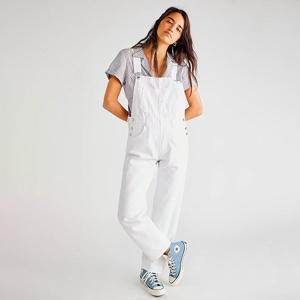 Witte Jeans Tuinbroek Snow