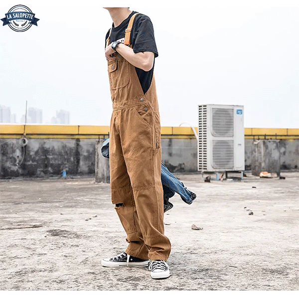 Tuinbroek Jeans Bruin Chevrotine