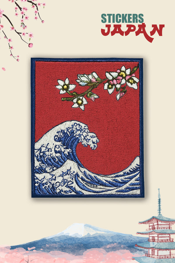 Opstrijkpatch Vague Japonaise