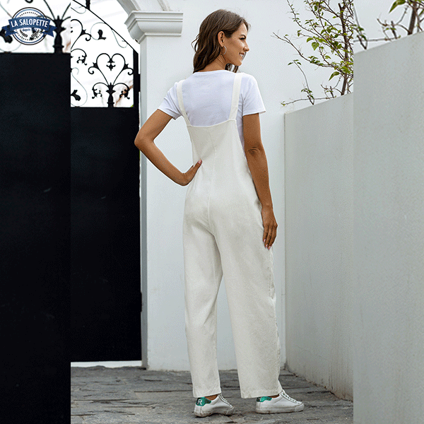 Tuinbroek Jurk Casual Wit