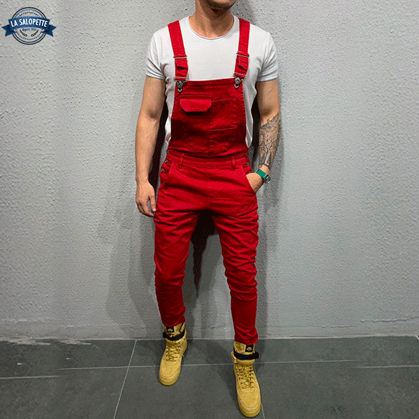 Tuinbroek Jeans Rode Kardinaal