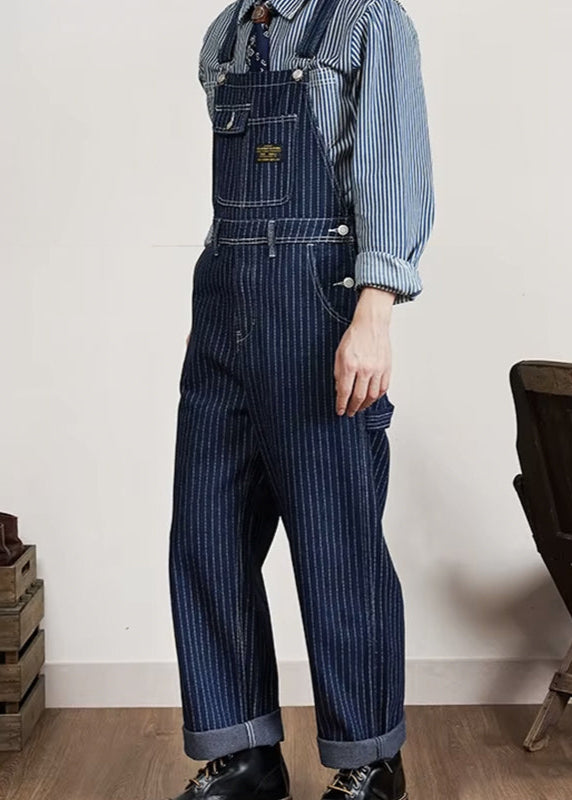 Tuinbroek met Witte Strepen Militaire Stijl
