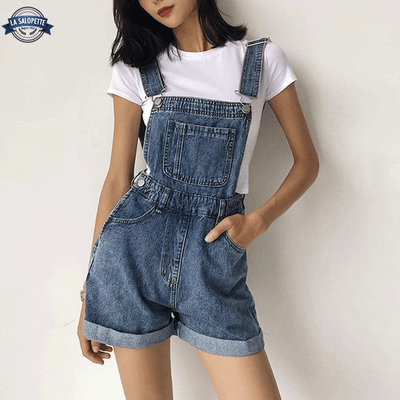Tuinbroek Kort Jeans Blauw Electra