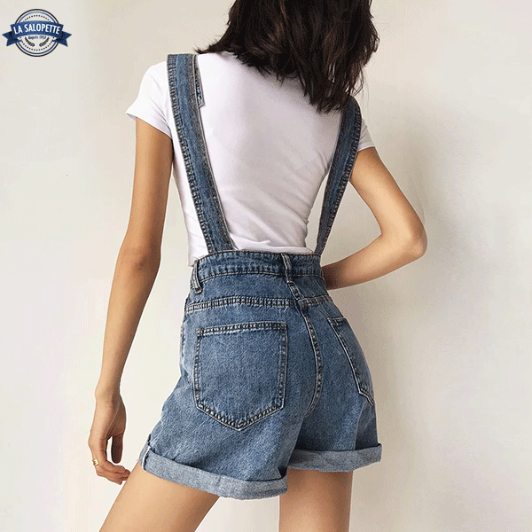 Tuinbroek Kort Jeans Blauw Electra