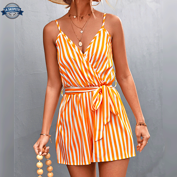 Playsuit Oranje met Witte Strepen