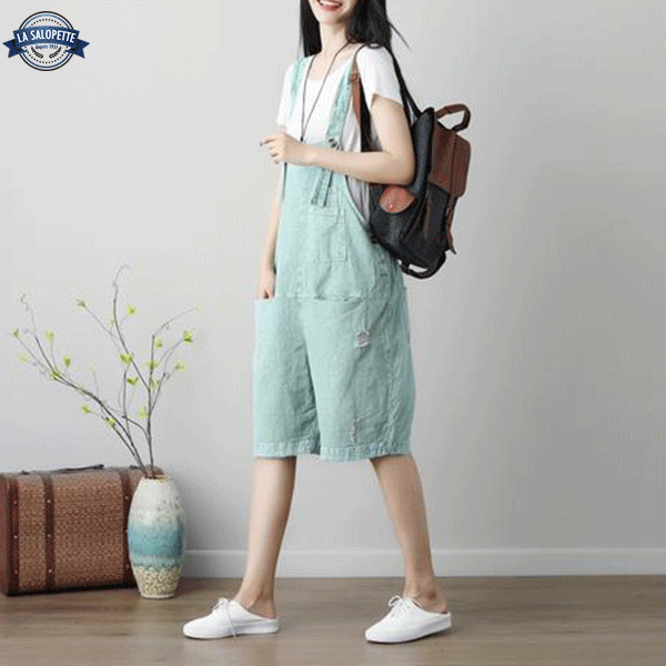 Tuinbroek Short Blauw Turquoise Élia