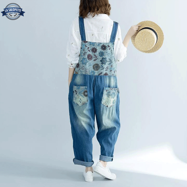 Tuinbroek Jeans Wijd met Fleur d’Arabi