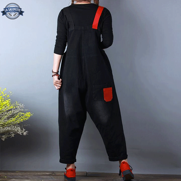 Tuinbroek Jeans Zwart Kyoto