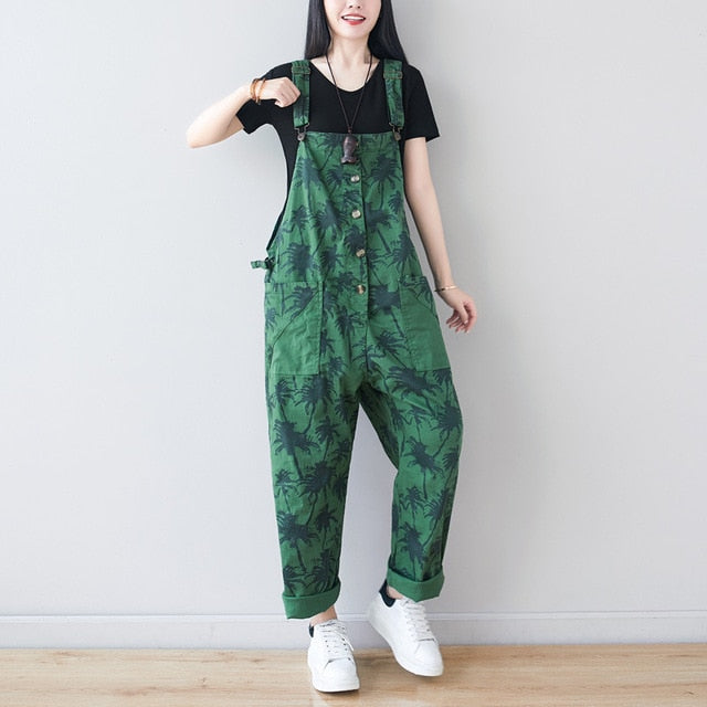 Tuinbroek Vintage Cargo Groen Kaki