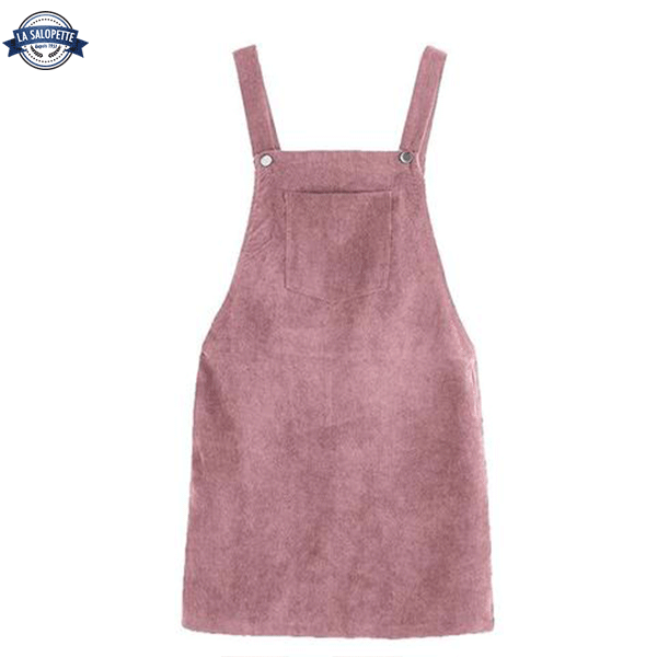 Jurk Tuinbroek Fluweel Roze Bonbon