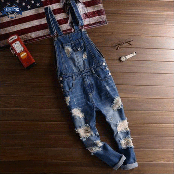 Tuinbroek Jeans Vintage Jaren 90 Blauw