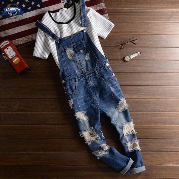 Tuinbroek Jeans Vintage Jaren 90 Blauw