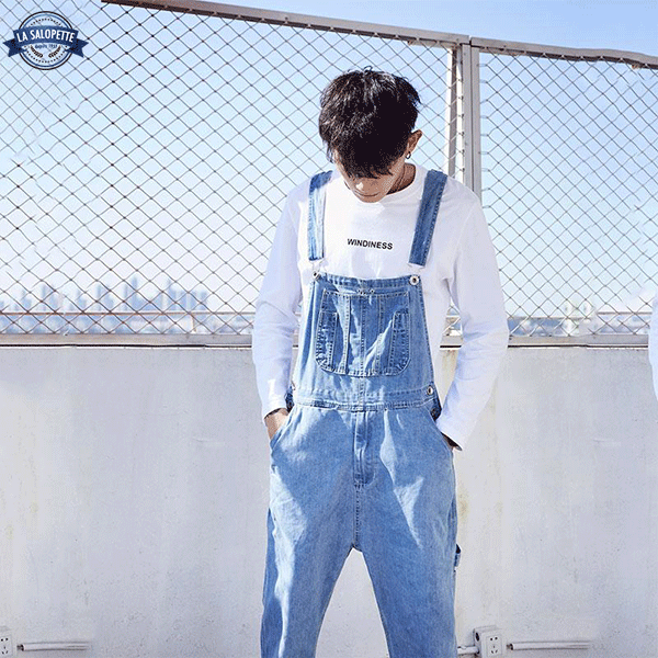 Tuinbroek Jeans Blauw in Lichte Denim Leto