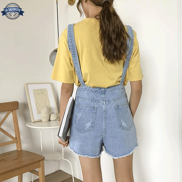 Tuinbroek Short Lichtblauw Dames