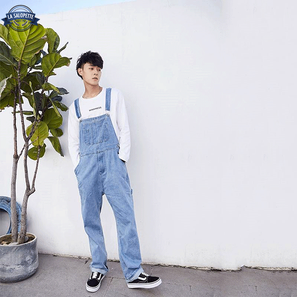 Tuinbroek Jeans Blauw in Lichte Denim Leto