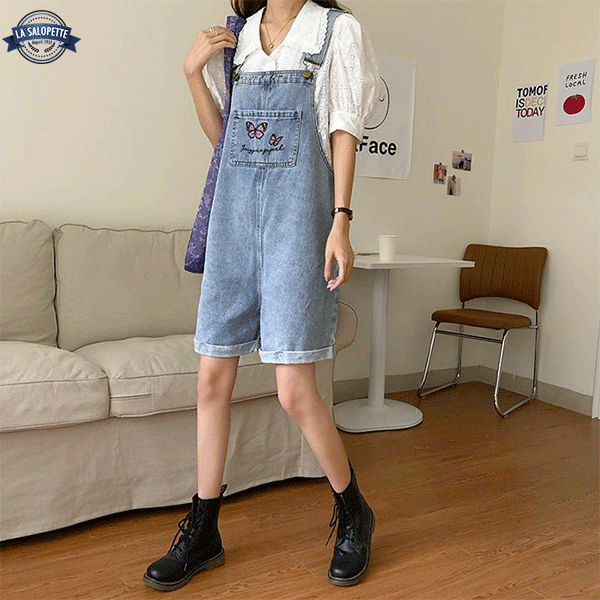 Tuinbroek Short in Denim Dames Ottawa