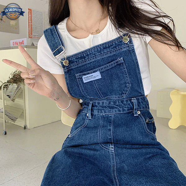 Tuinbroek Jeans Hoge Taille Pruisen