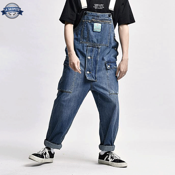 Tuinbroek Jeans Donkerblauw City