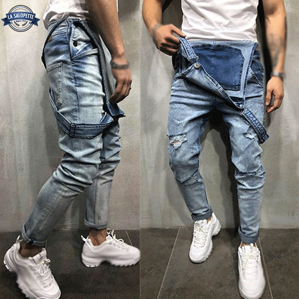 Blauwe Denim Tuinbroek Heren Grizzy