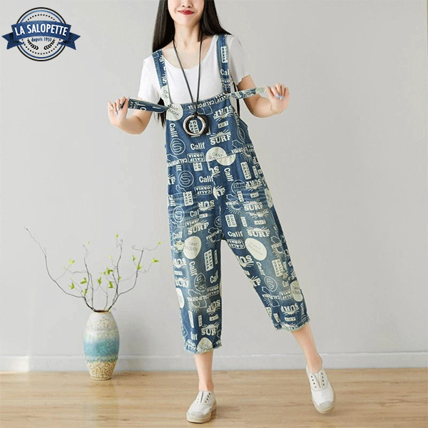 Tuinbroek in Denim California Patroon