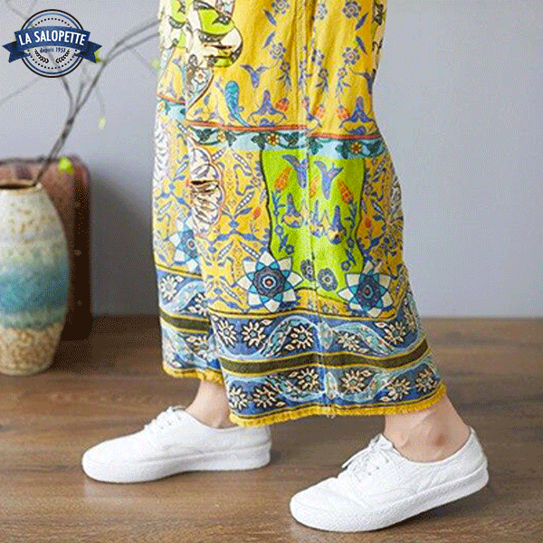 Salopette Jaune Femme Patte d'Éléphant