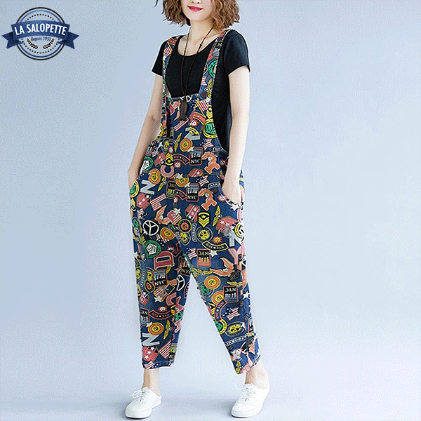 Tuinbroek Jeans Pantalon Stickers