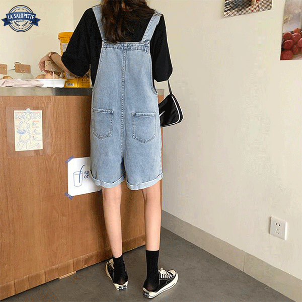 Tuinbroek Short in Denim Dames Ottawa
