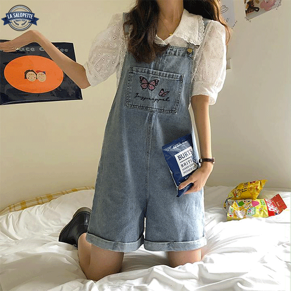 Tuinbroek Short in Denim Dames Ottawa