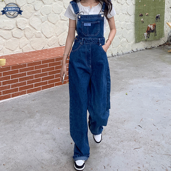 Tuinbroek Jeans Hoge Taille Pruisen