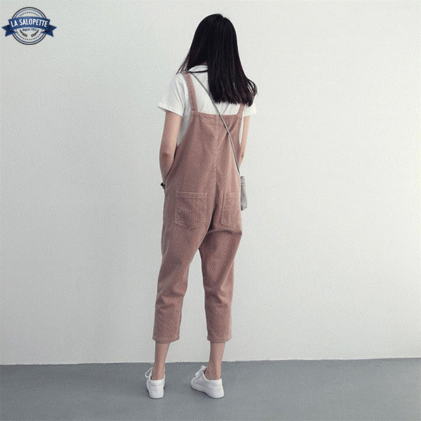 Salopette Velours Pink